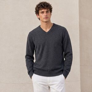 L.L.Bean 100% Lambswool V-Neck Knit Pullover Sweater Gray Mens XLT Tall Solid